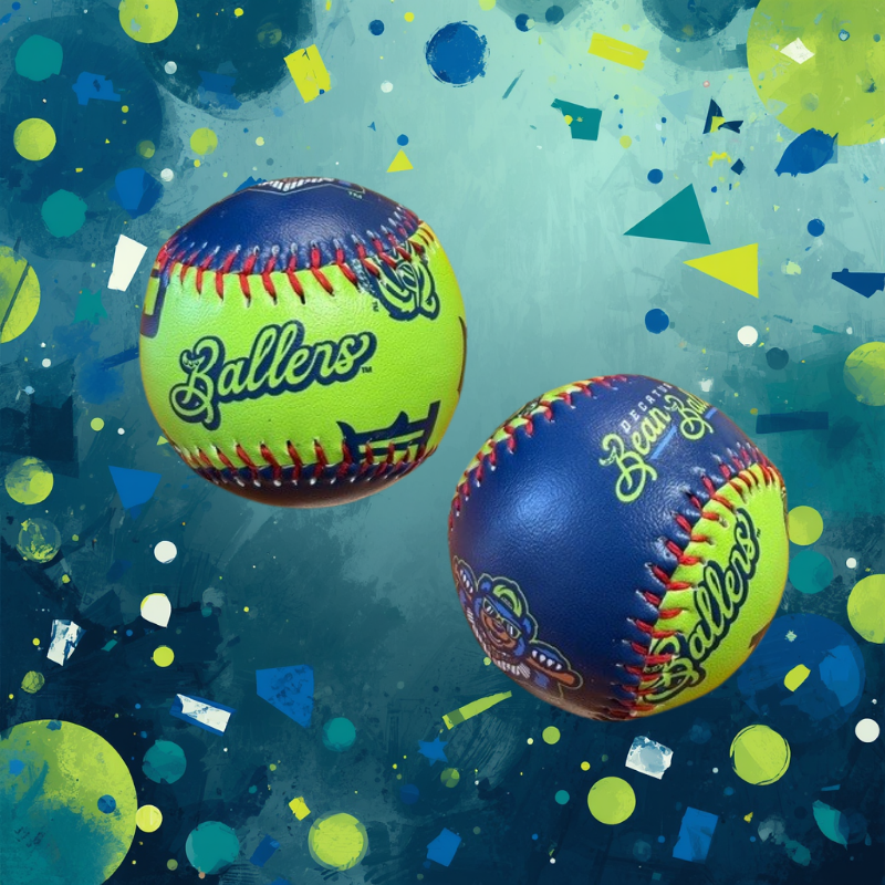 Decatur Bean Ballers Blue/Green Novelty Baseball
