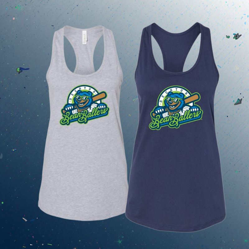Decatur Bean Ballers Primary Design Racerback Tank Tops