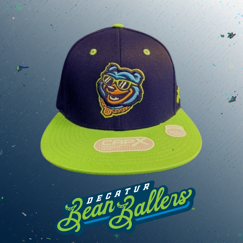 Decatur Bear Hat in Navy with Lime Bill
