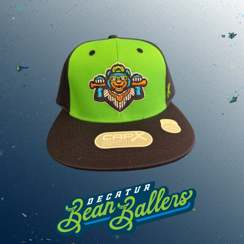 Decatur Bo Bear Hat in Navy with Lime Front Panel